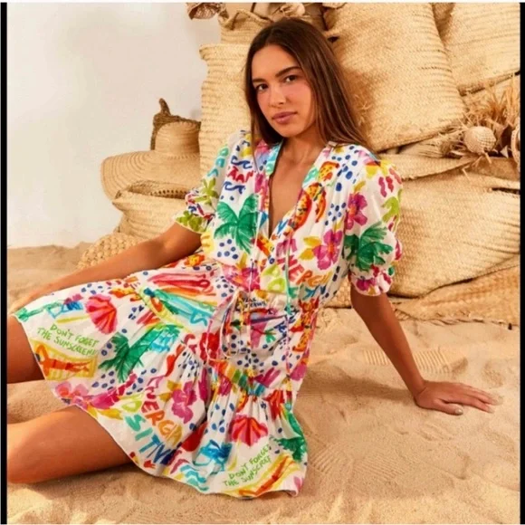 Farm Rio Good Vibes Minidress - Picture 3 of 6